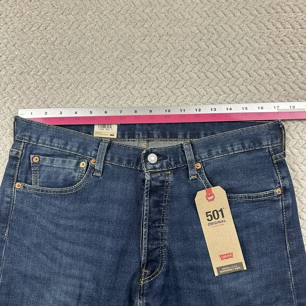 NWT Levis 501 XX Mens 34x36 Button Fly Original Stretch Tall Denim Medium‎ wash